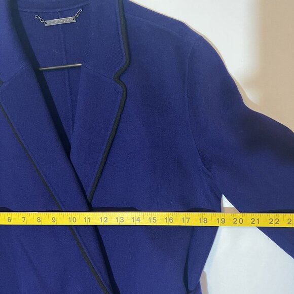 Diane Von Furstenberg Women’s Wool Trench Coat Jacket Size 8 Black Purple Luxury - Picture 9 of 14